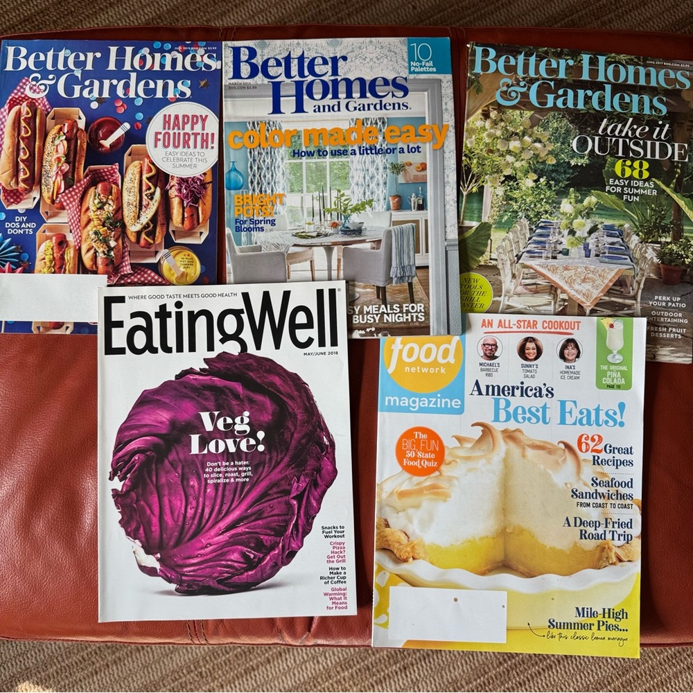 Bundle of 5- Cooking and Better Homes and Gardens Magazines